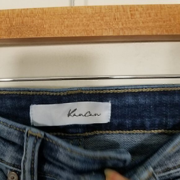 KanCan Skinny Stretch Jeans Distressed Blue Size 1/24 - Picture 3 of 6